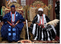 President John Mahama (left) installed chief in Kwara State, Nigeria