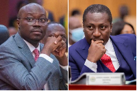 Ato Forson (left) has written to Bagbin to reject Afenyo-Markin's (right) plea for Parliament recall