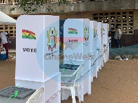 Some ballot boxes at one of the election centers