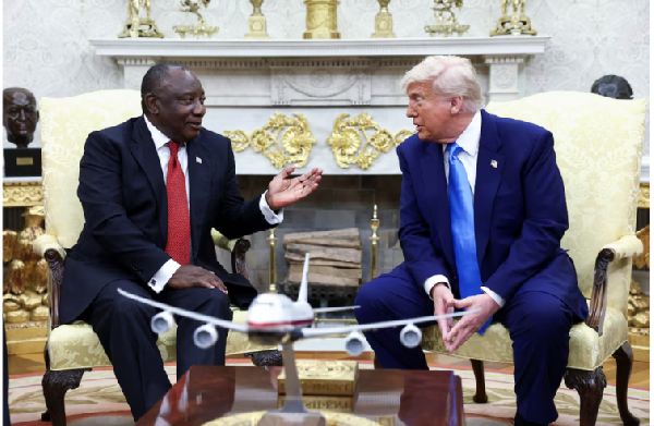 U.S. President Donald Trump meets South African President Cyril Ramaphosa