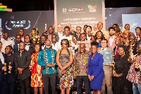 President Akufo-Addo with some of the winners ina group photograph