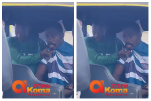 The suspect (R) in the firm grips of the officer