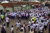 Hundreds of party supporters turned up for the Healthwalk