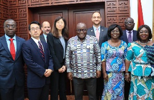 Akufo-Addo with Acting Vice Chair of MCC and other officials at the Jubilee House