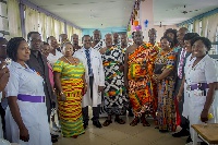 Members of the Asanteman Association of Denver Colorado with some hospital staff of KATH