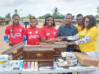 Some of the beneficiaries of the National Apprenticeship Programme receiving their equipment
