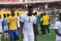 Simon Zibo was sent off in Ghana's game against Gabon