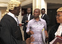 Mr Baako with his lawyer, Samson Lardi Anyenini