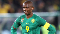 Samuel Eto’o attends the Cameroon-Morocco AFCON quarter-final match