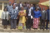 Local Government Minister, Hajia Alima Mahama in a photograph with the new members of the council