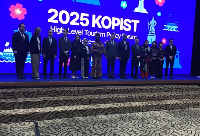 A photo of some dignitaries at the 2025 Korea Partnership Initiative for Sustainable Tourism Forum