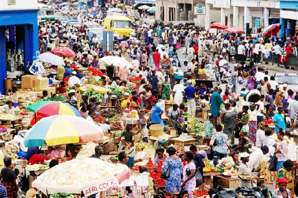 Some traders at the Madina Market
