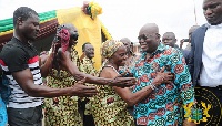 President Akufo-Addo interacting with some of the farmers