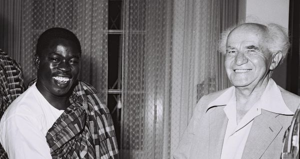 Picture of Krobo Edusei (L) and David Ben Gurion (R) taken in Tel Aviv