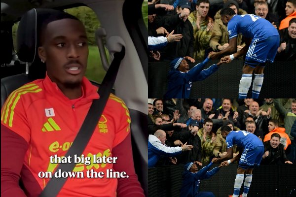 A photo of Callum Hudson-Odoi celebrating with Samuel Eto'o