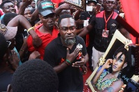 Countryman Songo at the memorial of late Ebony Reigns