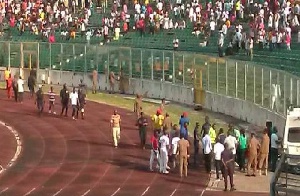 The seven were arrested last Sunday at the Baba Yara stadium for allegedly breaking 275 seats