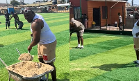 Bukom Banku at work at the Bukom astroturf