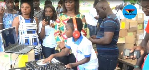 DJ Switch performing at the AU Day of the African Child