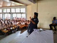 DSP Oliva Ewurabena Adiku interacting with the students