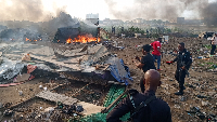 Some of the structures destroyed by the police