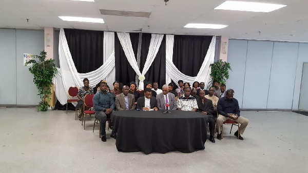 Leaders of the Ghanaian Community in Toronto at the press conference