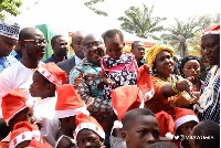 Vice President Dr Mahamudu Bawumia with some children