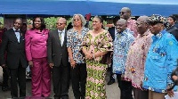 First Lady Rebecca Akufo-Addo with representatives from the Ministry of Health and Rotary