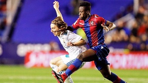 Boateng's maiden La Liga strike helped Levante to a 2-2 draw against Real Madrid