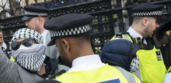 Police at a previous Al Quds Day march in 2023