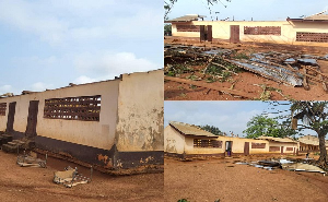 The storm ripped off the roofing of the classroom block and damaged several school properties