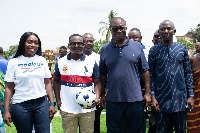 Darkoa Newman joins in the commissioning of the Von Astroturf Football Park
