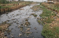 River Pelele drain at Aboabo in the Ashanti region