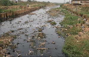 River Pelele drain at Aboabo in the Ashanti region