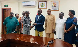 Minister for Education, Haruna Iddrisu, with members of the Ghana Federation of Disability