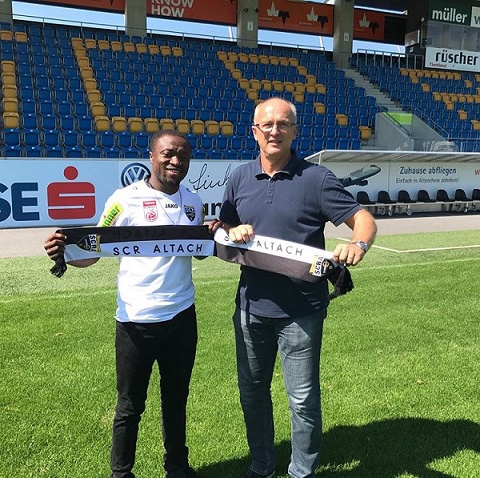 Bernard Tekpetey [left] joined Altach on Saturday