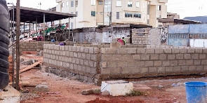 Fans construct dressing room at Sunyani Coronation Park