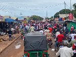 Some demonstrators on the principal streets of Tamale