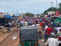 Some demonstrators on the principal streets of Tamale