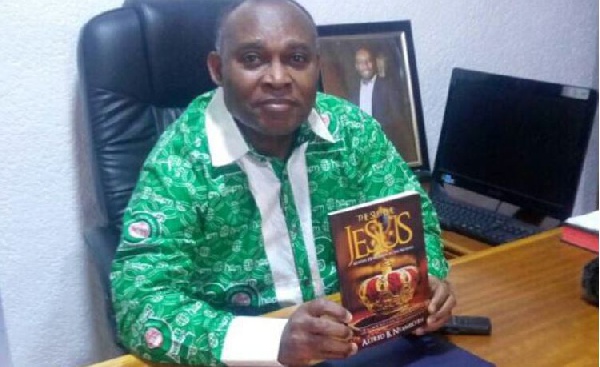 Rev Alfred Nyamekye displays a copy of his Book, 'The Supreme Jesus, Making Him Known to the World'