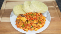 File photo of a plate of yam with egg sauce