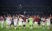 Morocco players celebrate Round of 16 qualification after a dramatic World Cup victory
