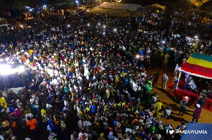 A massive crowd turned up to welcome Vice President Mahamudu Bawumia