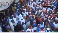 Milling crowd listens to NPP flagbearer, Nana Akufo-Addo