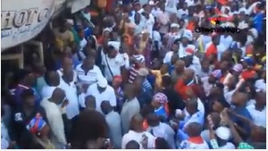 Milling crowd listens to NPP flagbearer, Nana Akufo-Addo