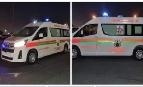 GoG branded ambulance on display at a Dubai delearship