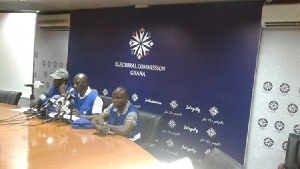 EC officials at the press conference