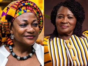 Otiko Djaba (L) says that the Vice President (R) hasn't done enough for ladies in Ghana