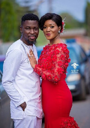 Kwame A Plus with his new wife Akosua Vee