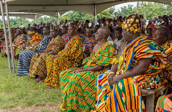 Chiefs of the Agotime Traditional Area during the festival wearing silk, cotton or rayon Kente cloth